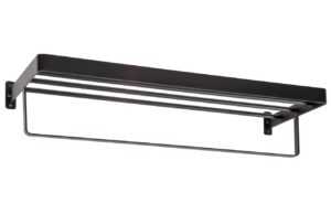 Hoorns Černý kovový nástěnný věšák Norm 12 x 60 cm