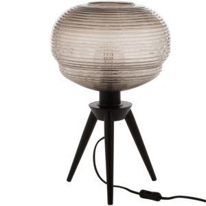 Kouřově šedá skleněná stolní lampa J-line Flopo
