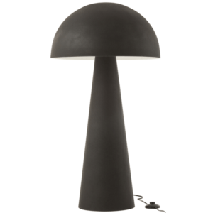 Černá kovová stojací lampa J-line Mushro