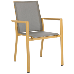 Šedo-žlutá látková zahradní židle Bizzotto Konnor