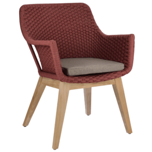 Červená pletená zahradní židle Bizzotto Allison