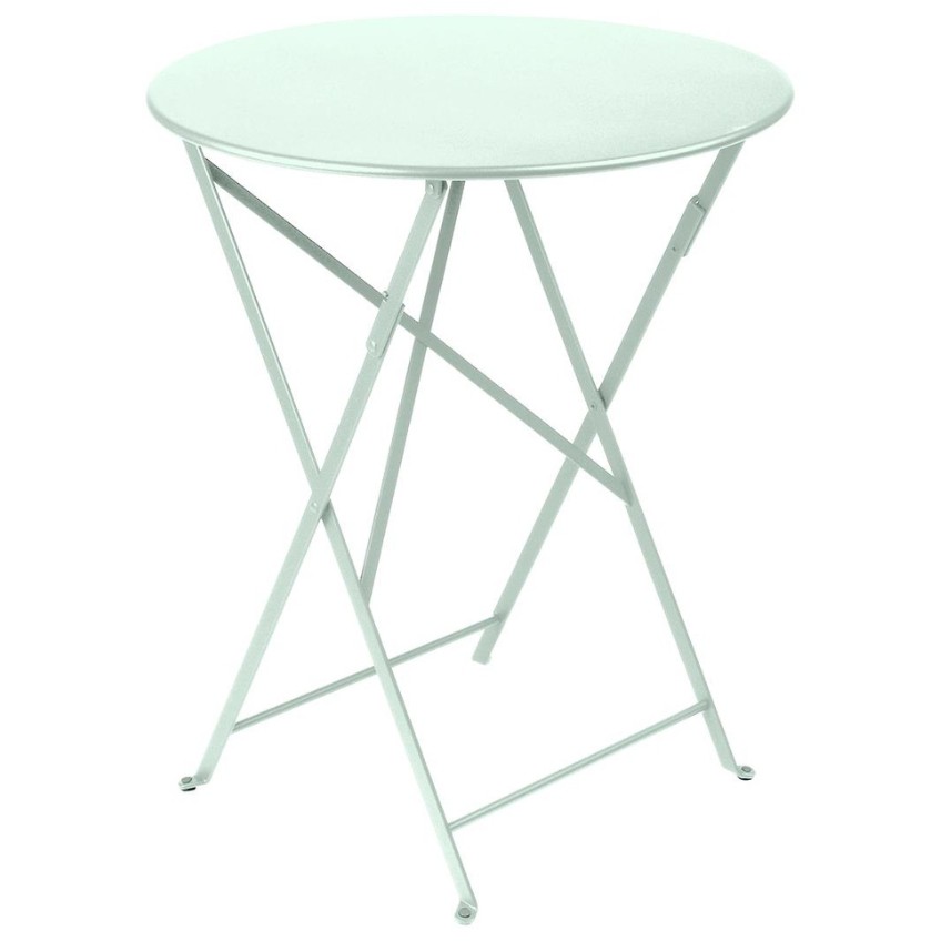 Mátově zelený kovový skládací stůl Fermob Bistro Ø 60 cm