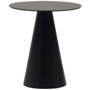Matně černý skleněný kulatý odkládací stolek Kave Home Wilshire 50 cm