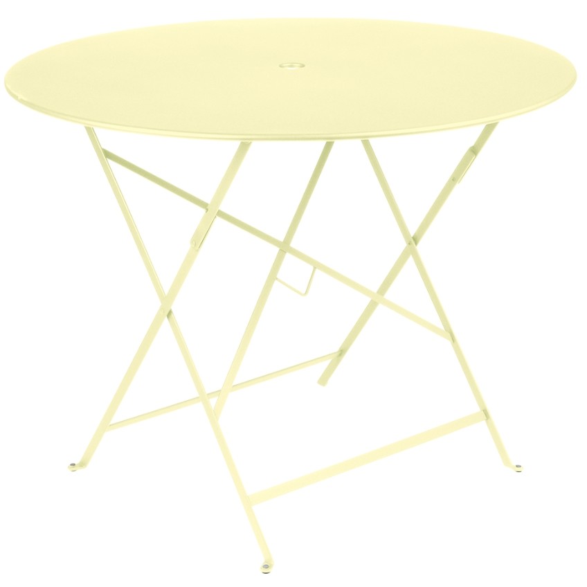 Citronově žlutý kovový skládací stůl Fermob Bistro Ø 96 cm