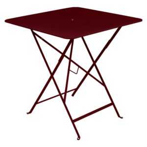Třešňově červený kovový skládací stůl Fermob Bistro 71 x 71 cm