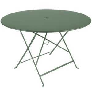Kaktusově zelený kovový skládací stůl Fermob Bistro Ø 117 cm