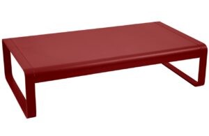 Červený hliníkový zahradní konferenční stolek Fermob Bellevie 138 x 80 cm