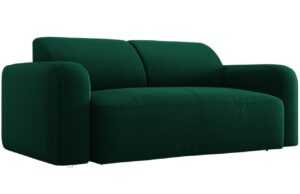 Lahvově zelená sametová dvoumístná pohovka MICADONI Greta 170 cm