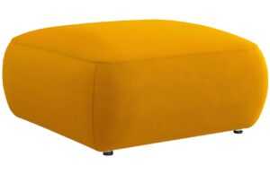 Hořčicově žlutá sametová podnožka MICADONI Greta 75 x 75 cm