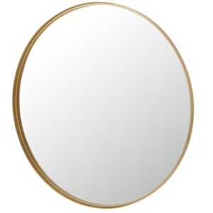 Zlaté kulaté závěsné zrcadlo J-line Nadeline 60 cm