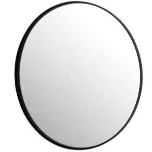 Černé kulaté závěsné zrcadlo J-line Debina 80 cm