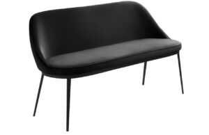 Černá koženková jídelní lavice Unique Furniture Gain 144 cm