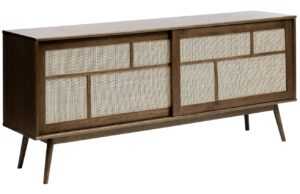 Tmavě hnědá dubová komoda Unique Furniture Barrali 180 x 45 cm