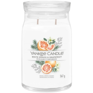 Velká vonná svíčka Yankee Candle White Spruce & Grapefruit Signature