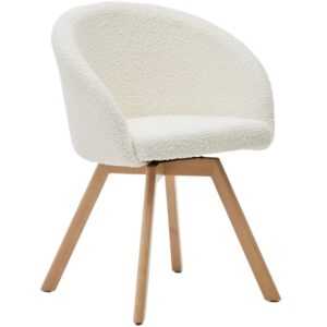 Bílá čalouněná otočná jídelní židle Kave Home Marvin
