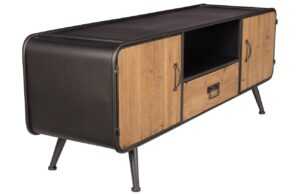 Černý kovový TV stolek DUTCHBONE SOL 135 x 38 cm