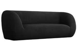 Černá bouclé dvoumístná pohovka Cosmopolitan Design Essen 210 cm