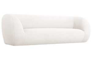 Bílá bouclé třímístná pohovka Cosmopolitan Design Essen 230 cm