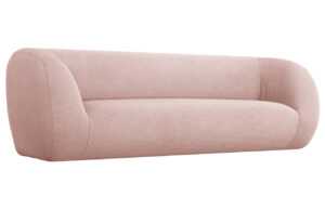 Pudrově růžová bouclé třímístná pohovka Cosmopolitan Design Essen 230 cm