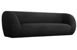 Černá bouclé třímístná pohovka Cosmopolitan Design Essen 230 cm