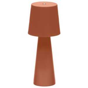Terakotově červená kovová zahradní stolní LED lampa Kave Home Arenys S