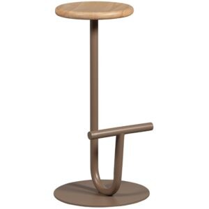 Hoorns Dřevěná barová židle Moki 65 cm s kovovou podnoží