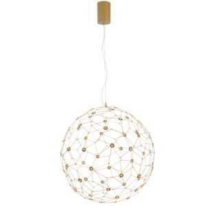 Zlaté kovové závěsné LED světlo Nova Luce Sole 60 cm