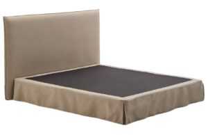 Béžová dvoulůžková postel s čelem Kave Home Jaira 180 x 200 cm