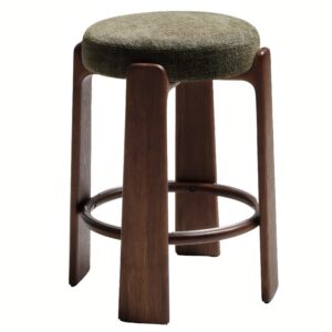 Kave Home Zelená ořechová barová židle Granite II. 65 cm