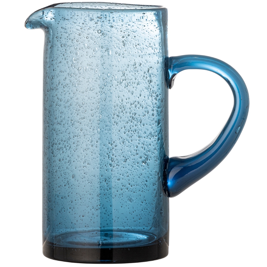 Bloomingville Modrý skleněný džbán Tabby 1