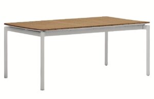 Kave Home Rozkládací zahradní stůl z polywoodu Canyelles 180/240 x 100 cm s šedou podnoží