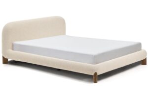 Kave Home Béžová bouclé dvoulůžková postel Odina 180 x 200 cm