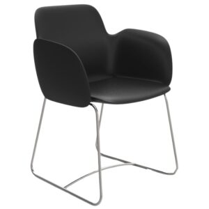 VONDOM Černé plastové zahradní křeslo PEZZETTINA