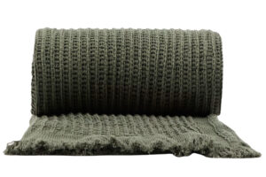 Kave Home Zelený bavlněný pléd Nulina 130 x 170 cm