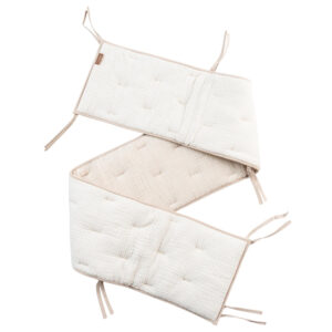 Béžový bavlněný mantinel do postýlky Quax Natural 172 cm