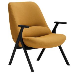 Teulat Nízké žluté křeslo Dins s černou dřevěnou podnoží