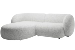 Světle šedá čalouněná rohová pohovka MICADONI Kate 255 cm