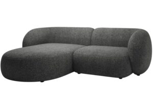Tmavě šedá čalouněná rohová pohovka MICADONI Kate 255 cm