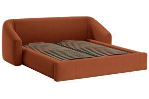 Cosmopolitan Design Terakotově oranžová dvoulůžková postel Campi 160 x 200 cm s úložným prostorem