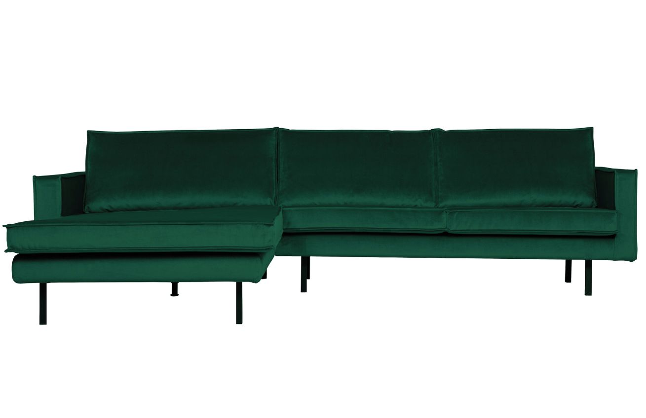 WOOOD Sametová rohová pohovka Raden 300 cm