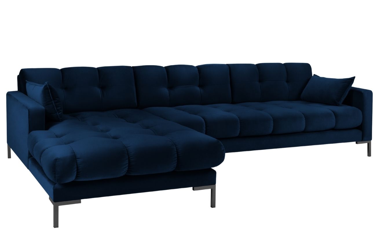 Micadoni Sametová rohová pohovka Mamaia 293 cm