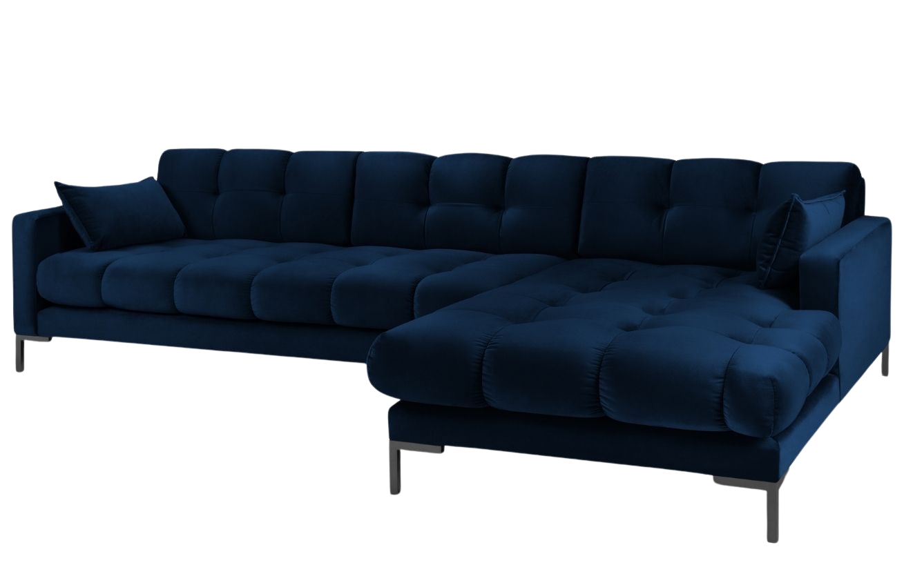 Micadoni Sametová rohová pohovka Mamaia 293 cm