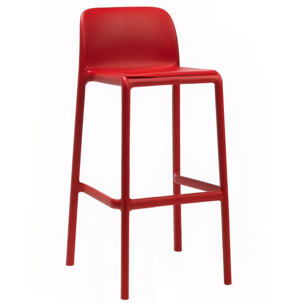 Nardi Červená plastová barová židle Faro 76 cm