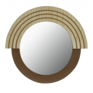 WOOOD Dřevěné kulaté nástěnné zrcadlo Zebina 29 cm