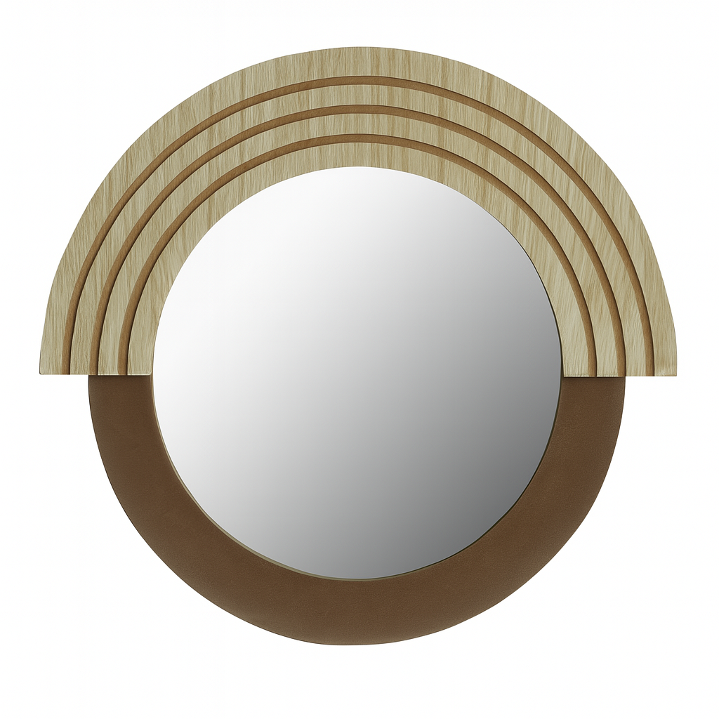 WOOOD Dřevěné kulaté nástěnné zrcadlo Zebina 29 cm