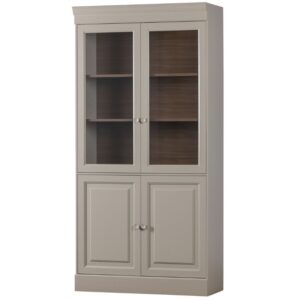 WOOOD Šedá borovicová vitrína Chowie 215x105 cm