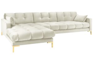 Micadoni Sametová rohová pohovka Mamaia 293 cm