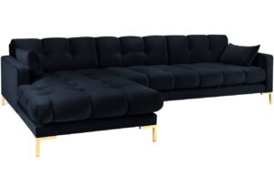 Micadoni Sametová rohová pohovka Mamaia 293 cm