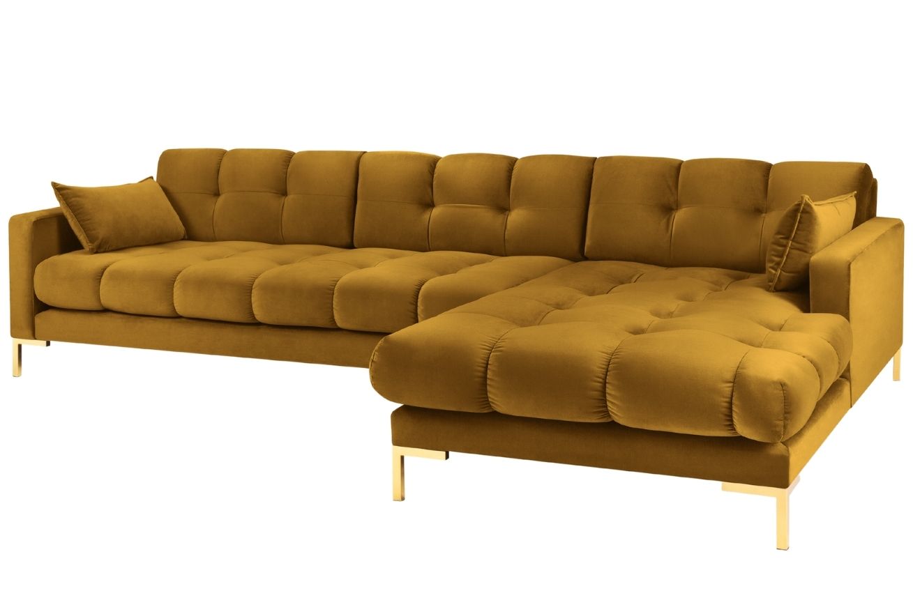 Micadoni Sametová rohová pohovka Mamaia 293 cm