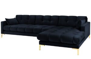 Micadoni Sametová rohová pohovka Mamaia 293 cm